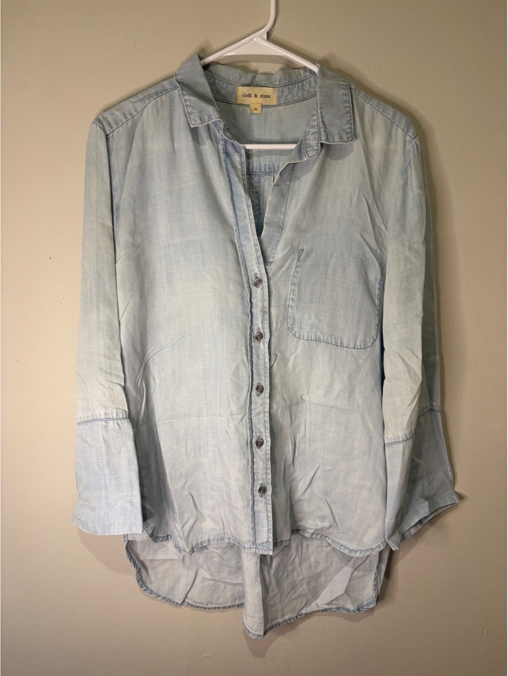 cloth & stone Light Blue Button-Up Shirt, Size M
